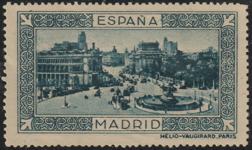 Espana Spain poster stamps vinetas railway H�lio-Vaugirard Madrid tramway tramvia